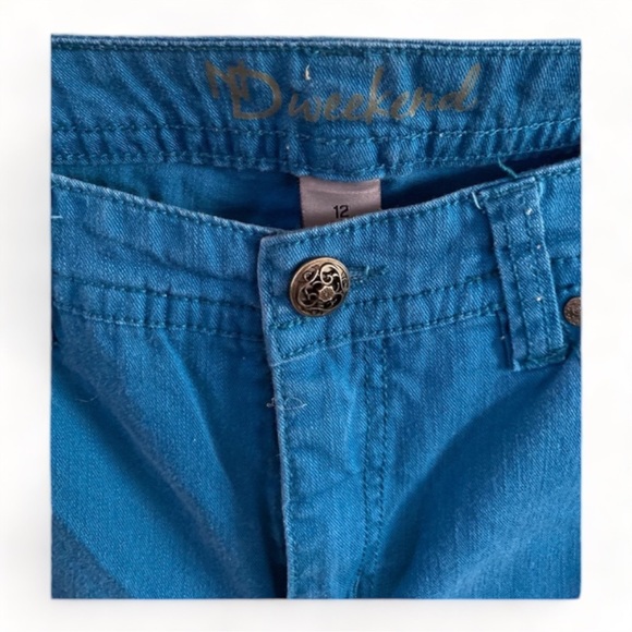 New Direction(Weekend) Teal Blue Jeans with Embellished Back Pockets- 12 - Picture 2 of 4